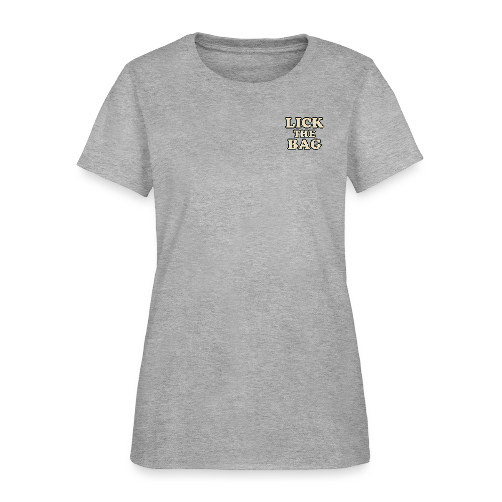 Women’s “Lick The Bag” Text Logo Tee - heather gray