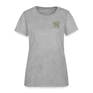 Women’s “Lick The Bag” Text Logo Tee - heather gray