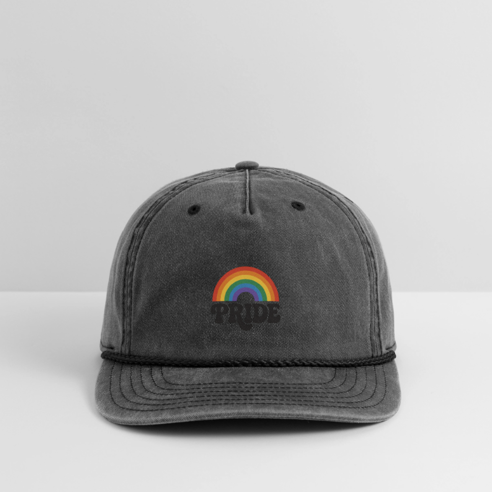 70’s Pride Logo Vintage Washed Rope Cap - washed black