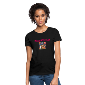 Women’s “Lick The Bag” Bunny Logo Tee - black