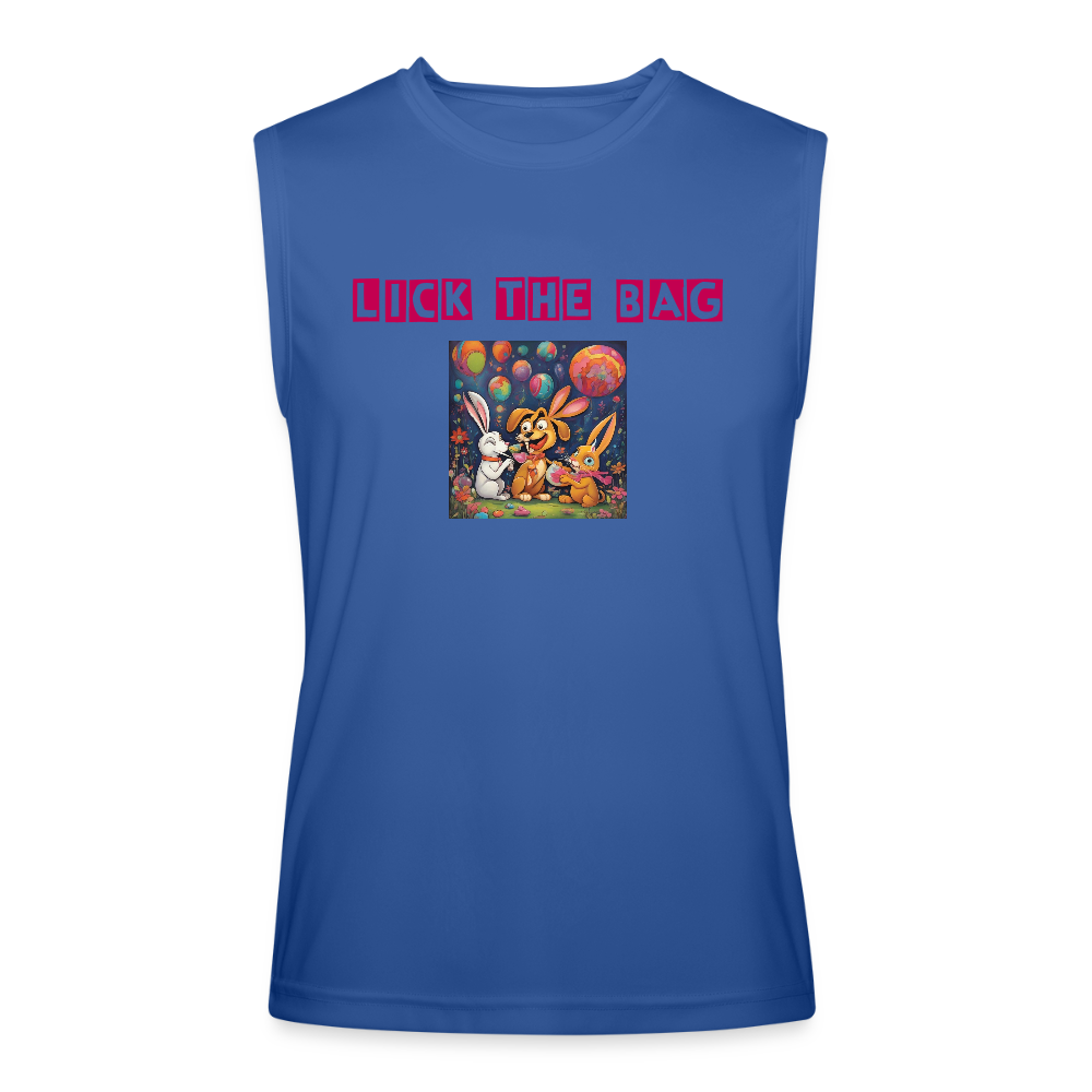 Men’s “Lick The Bag” Performance Tank Top - Bunny - royal blue