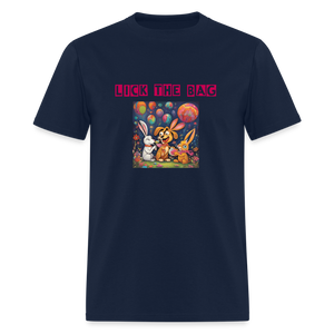 Unisex “Lick The Bag” T-Shirt (Bunny) - navy