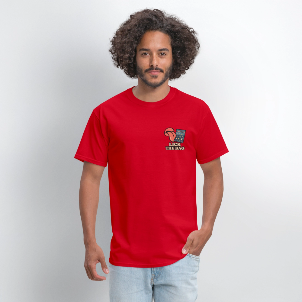 Unisex Lick The Bag T-Shirt (w/ Image) - red