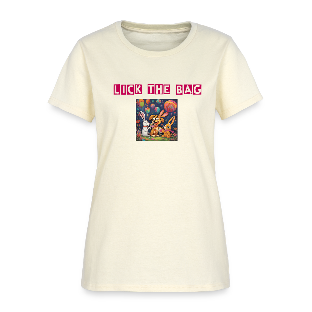 Women’s “Lick The Bag” Bunny Logo Tee - off white