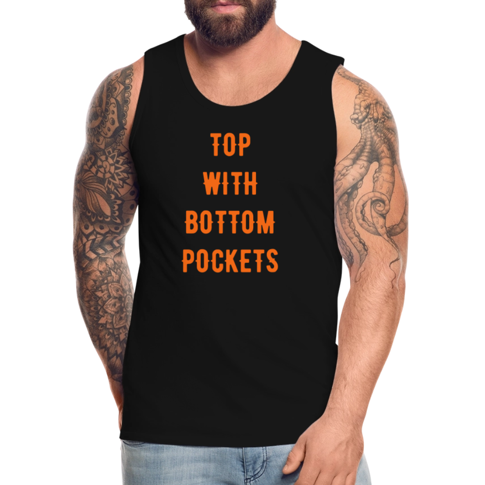 Top w/ Bottom Pockets - Men's Premium Tank Top - black