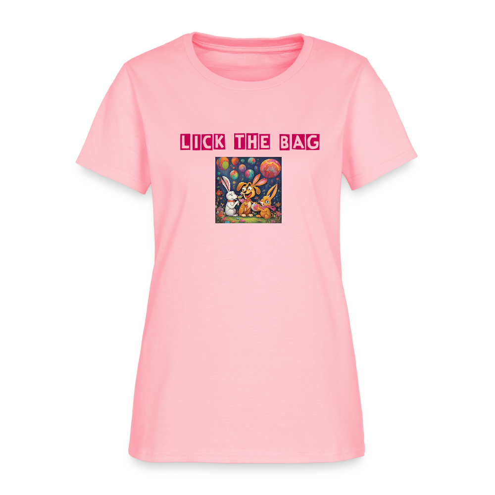 Women’s “Lick The Bag” Bunny Logo Tee - pink
