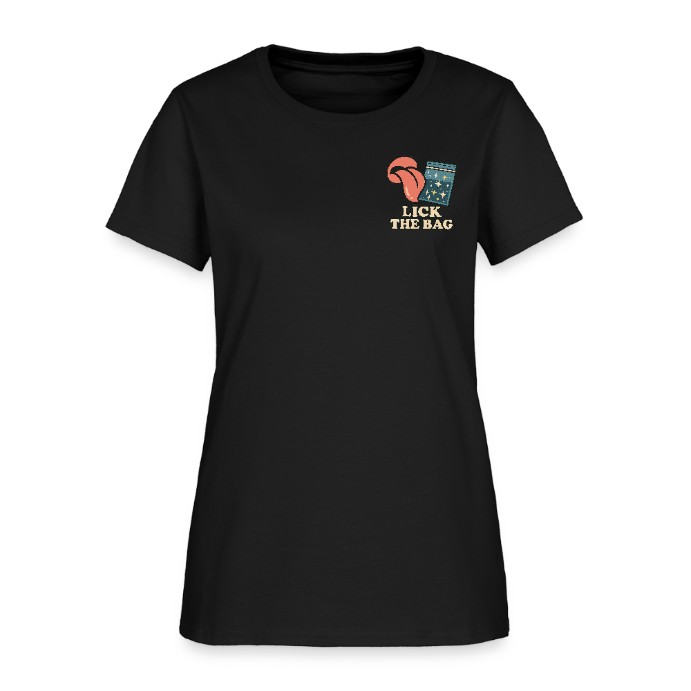 Women’s “Lick The Bag” Image Logo Tee - black