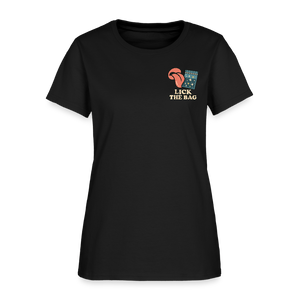 Women’s “Lick The Bag” Image Logo Tee - black