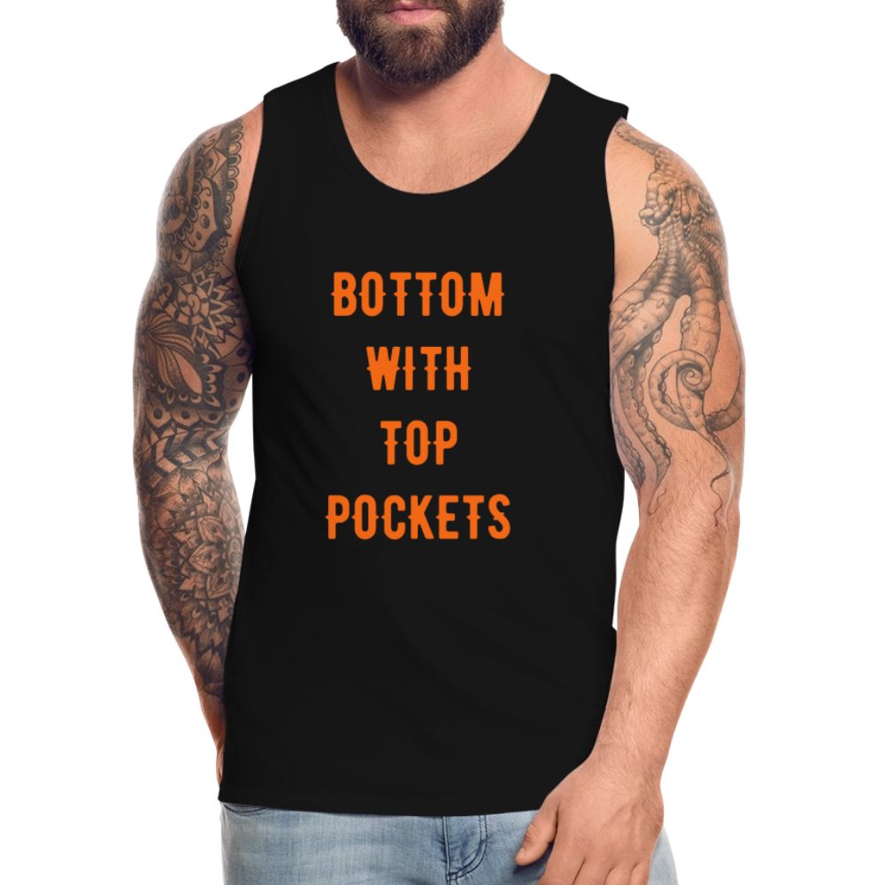 Bottom w/ Top Pockets - Men's Premium Tank Top - black