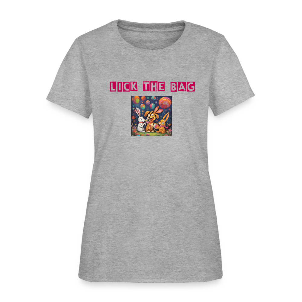 Women’s “Lick The Bag” Bunny Logo Tee - heather gray
