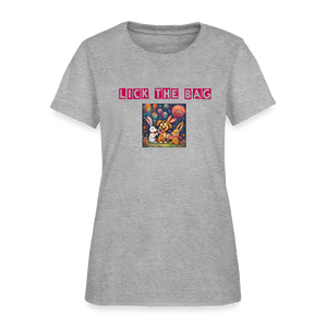 Women’s “Lick The Bag” Bunny Logo Tee - heather gray