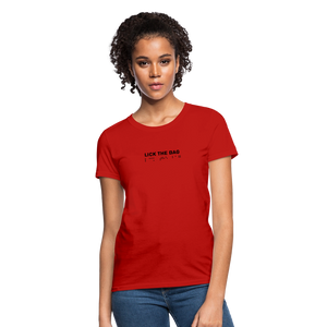 Women’s “Lick The Bag” Brail Logo Tee - red