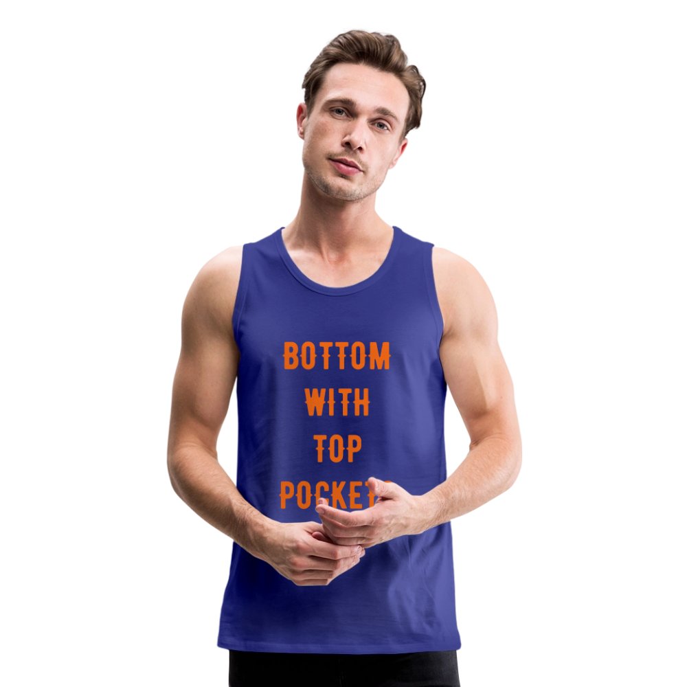 Bottom w/ Top Pockets - Men's Premium Tank Top - royal blue