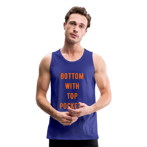 Bottom w/ Top Pockets - Men's Premium Tank Top - royal blue