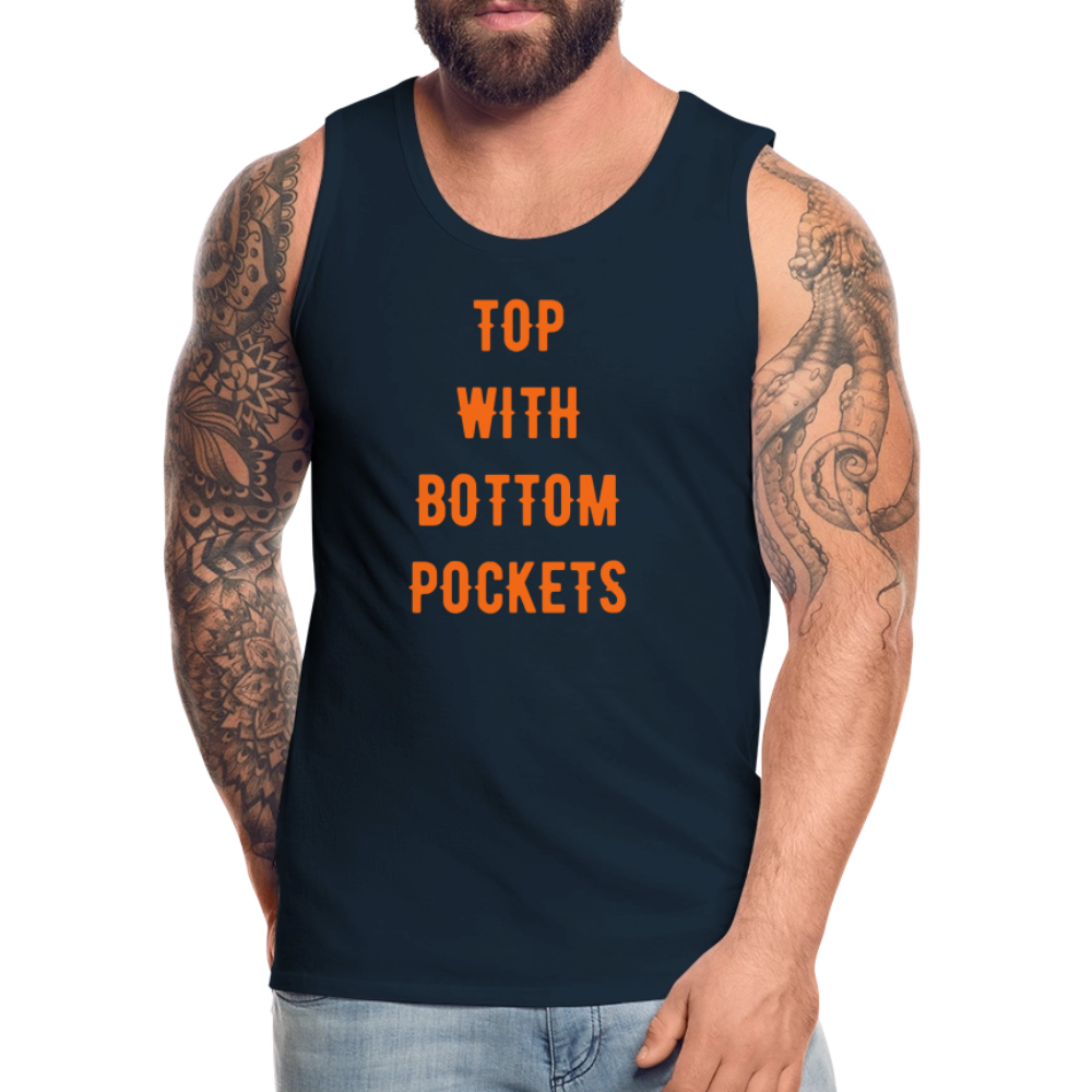 Top w/ Bottom Pockets - Men's Premium Tank Top - deep navy