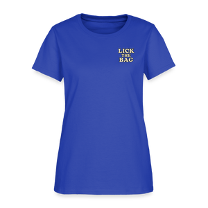 Women’s “Lick The Bag” Text Logo Tee - royal blue