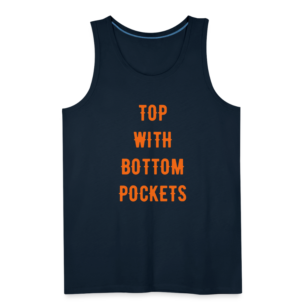 Top w/ Bottom Pockets - Men's Premium Tank Top - deep navy