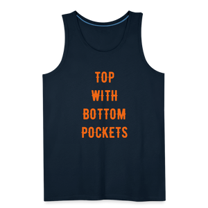 Top w/ Bottom Pockets - Men's Premium Tank Top - deep navy