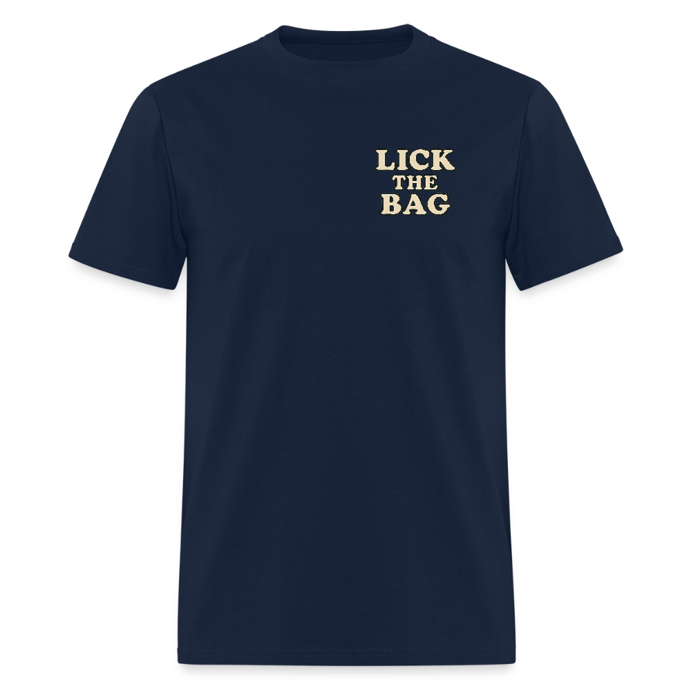Unisex Lick The Bag T-Shirt (text only) - navy