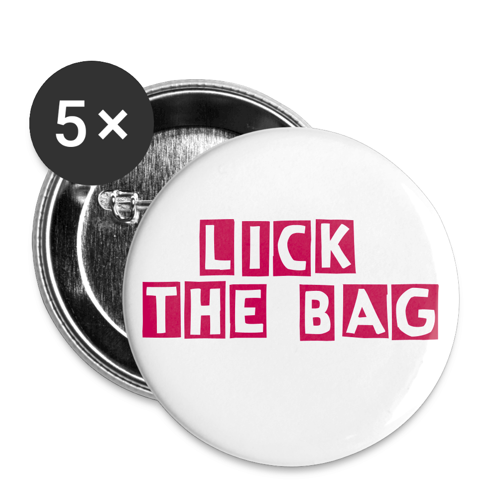 Lick the Bag Buttons small 1'' (5-pack - Bunny) - white