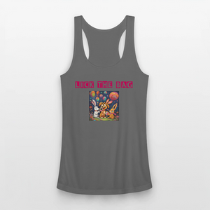 Women’s “Lick The Bag” Performance Racerback Tank - Bunny - charcoal