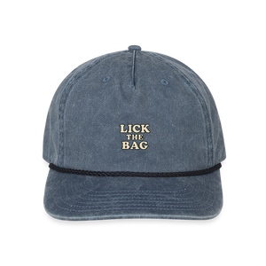 Vintage Wash “Lick The Bag” Text Logo Cap - washed navy