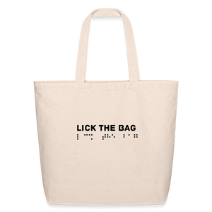“Lick The Bag” Eco-Friendly Cotton Tote - Brail - natural