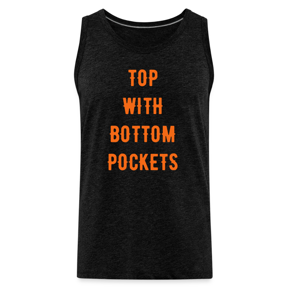 Top w/ Bottom Pockets - Men's Premium Tank Top - charcoal grey