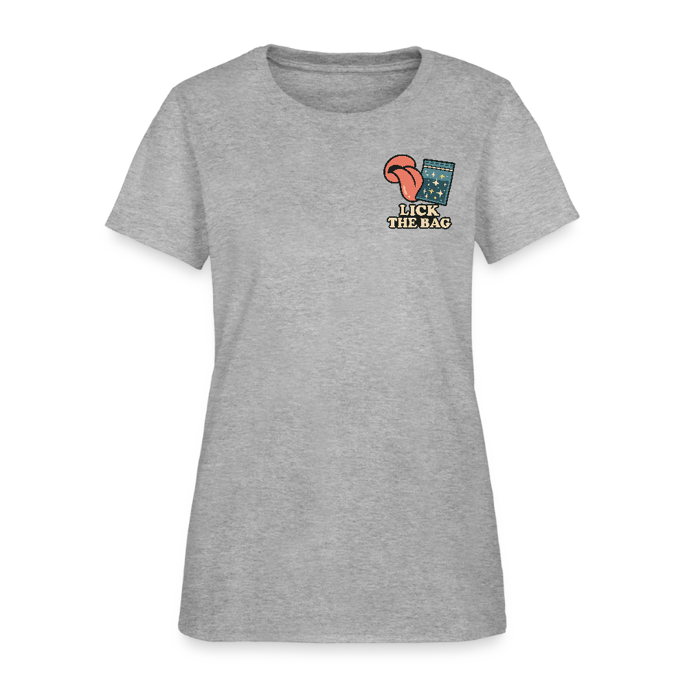 Women’s “Lick The Bag” Image Logo Tee - heather gray