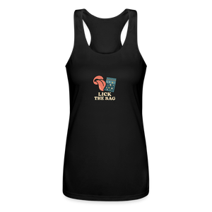 Women’s “Lick The Bag” Performance Racerback Tank - Image - black