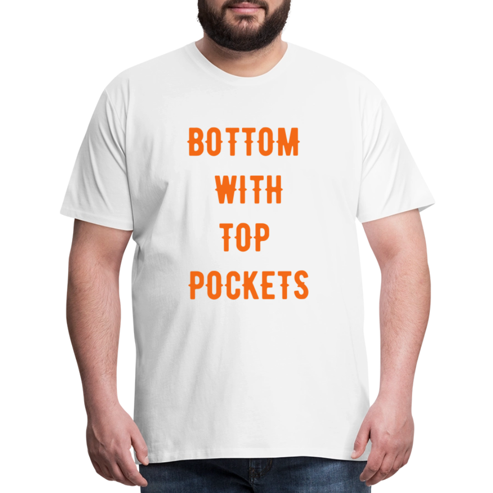 Bottom w/ Top Pockets - Men's Premium T-Shirt - white