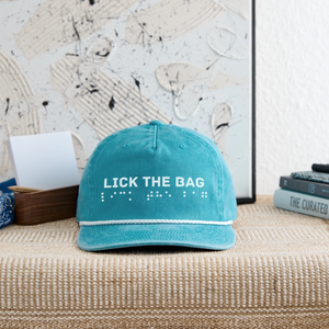 Vintage Wash “Lick The Bag” Brail Logo Cap - faded turquoise