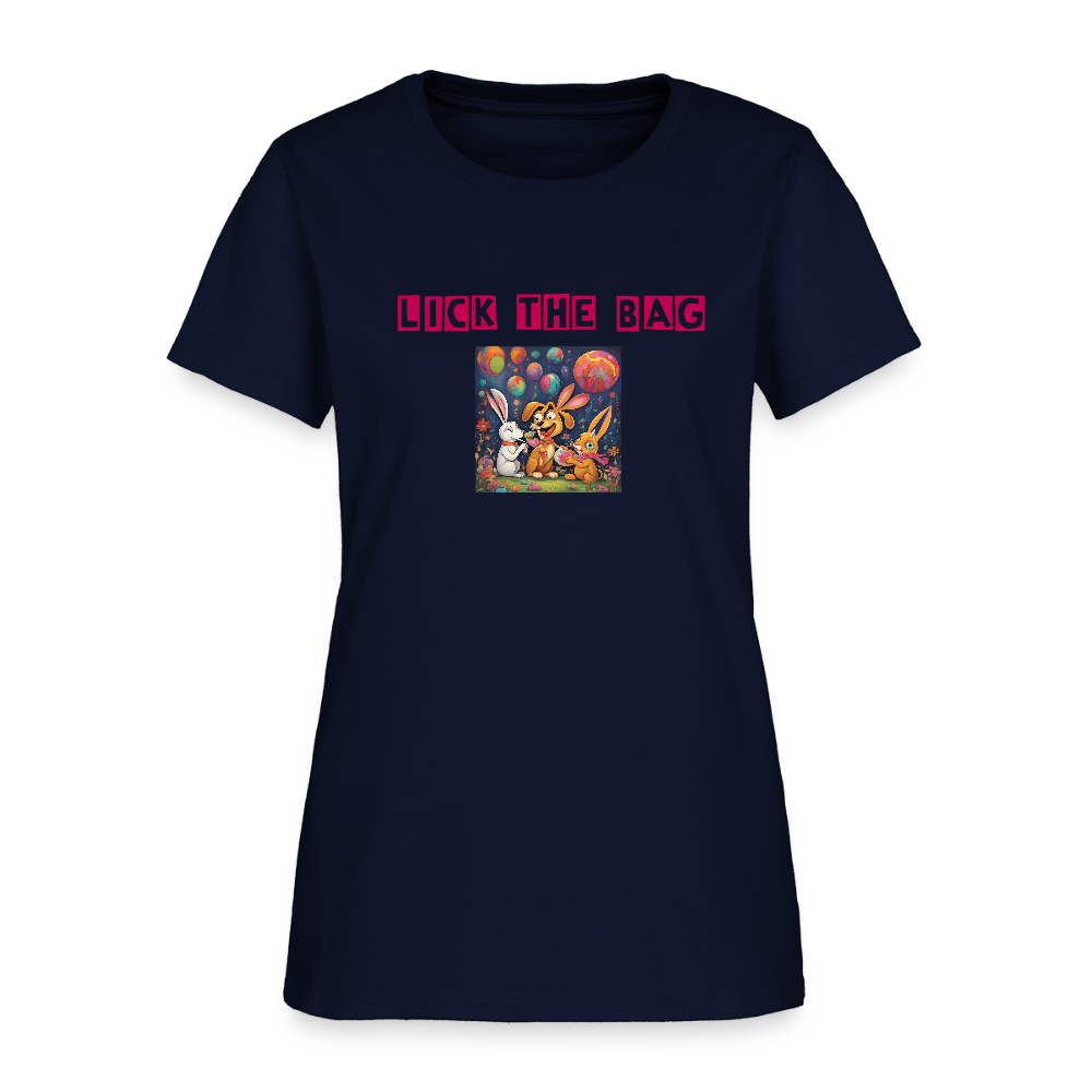 Women’s “Lick The Bag” Bunny Logo Tee - navy