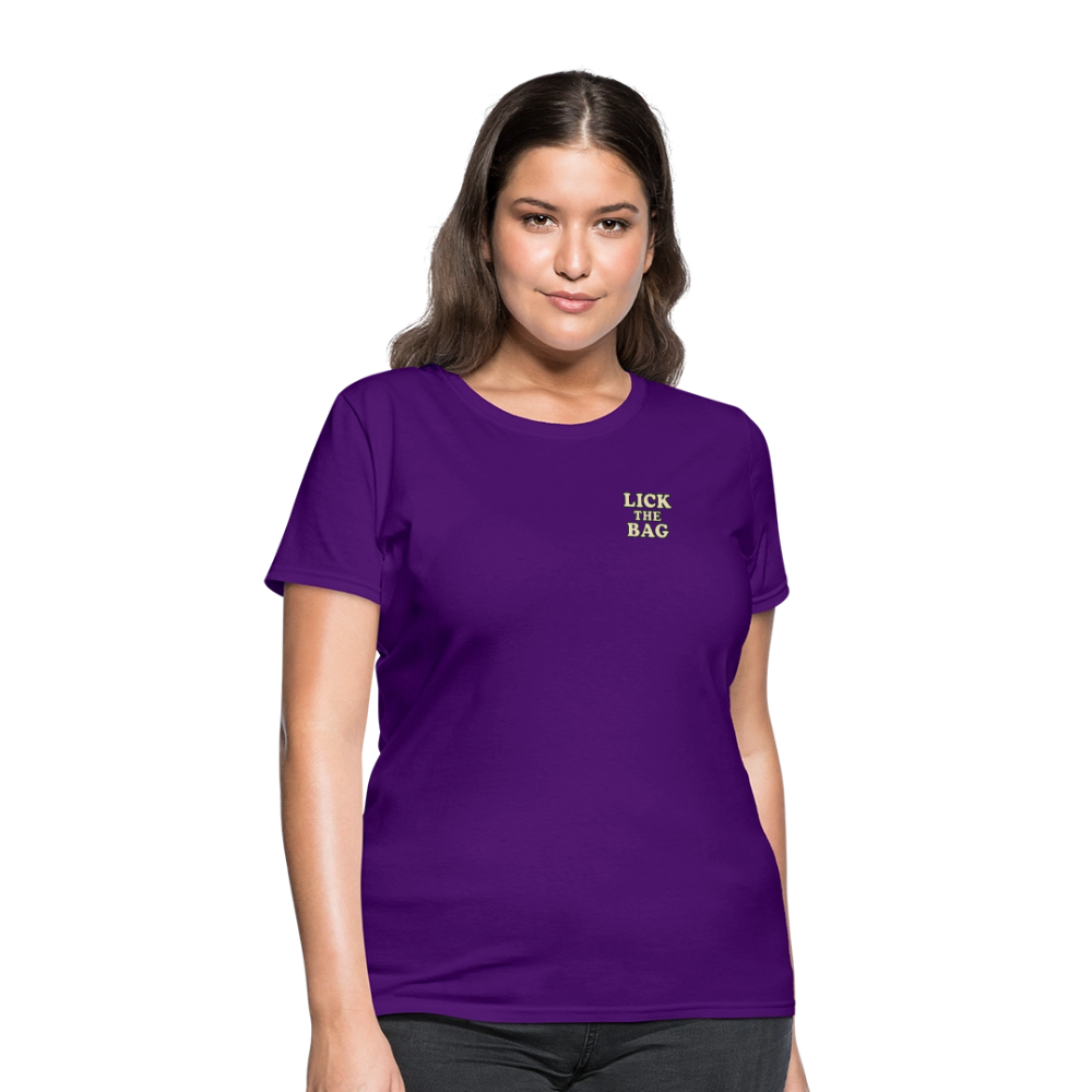Women’s “Lick The Bag” Text Logo Tee - purple