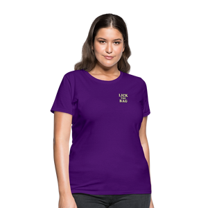 Women’s “Lick The Bag” Text Logo Tee - purple