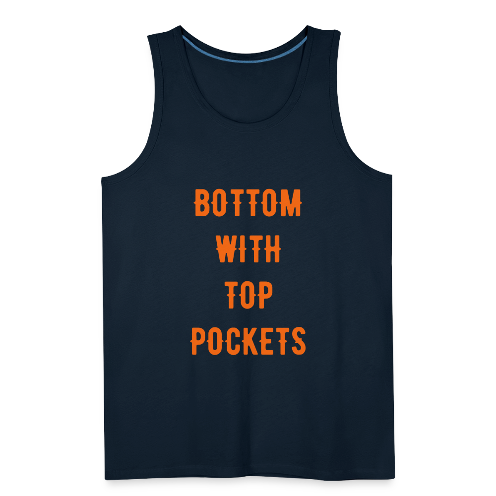 Bottom w/ Top Pockets - Men's Premium Tank Top - deep navy