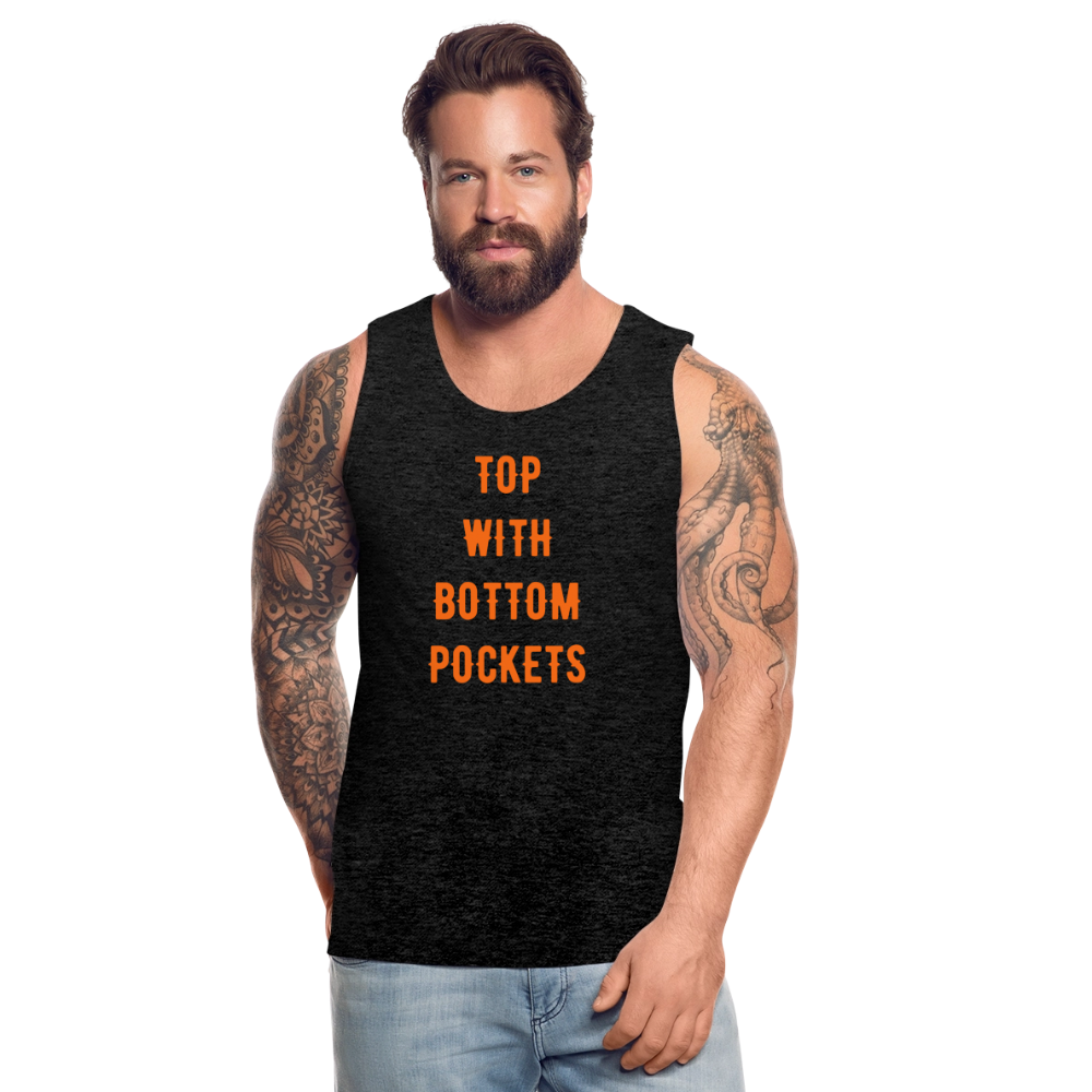 Top w/ Bottom Pockets - Men's Premium Tank Top - charcoal grey