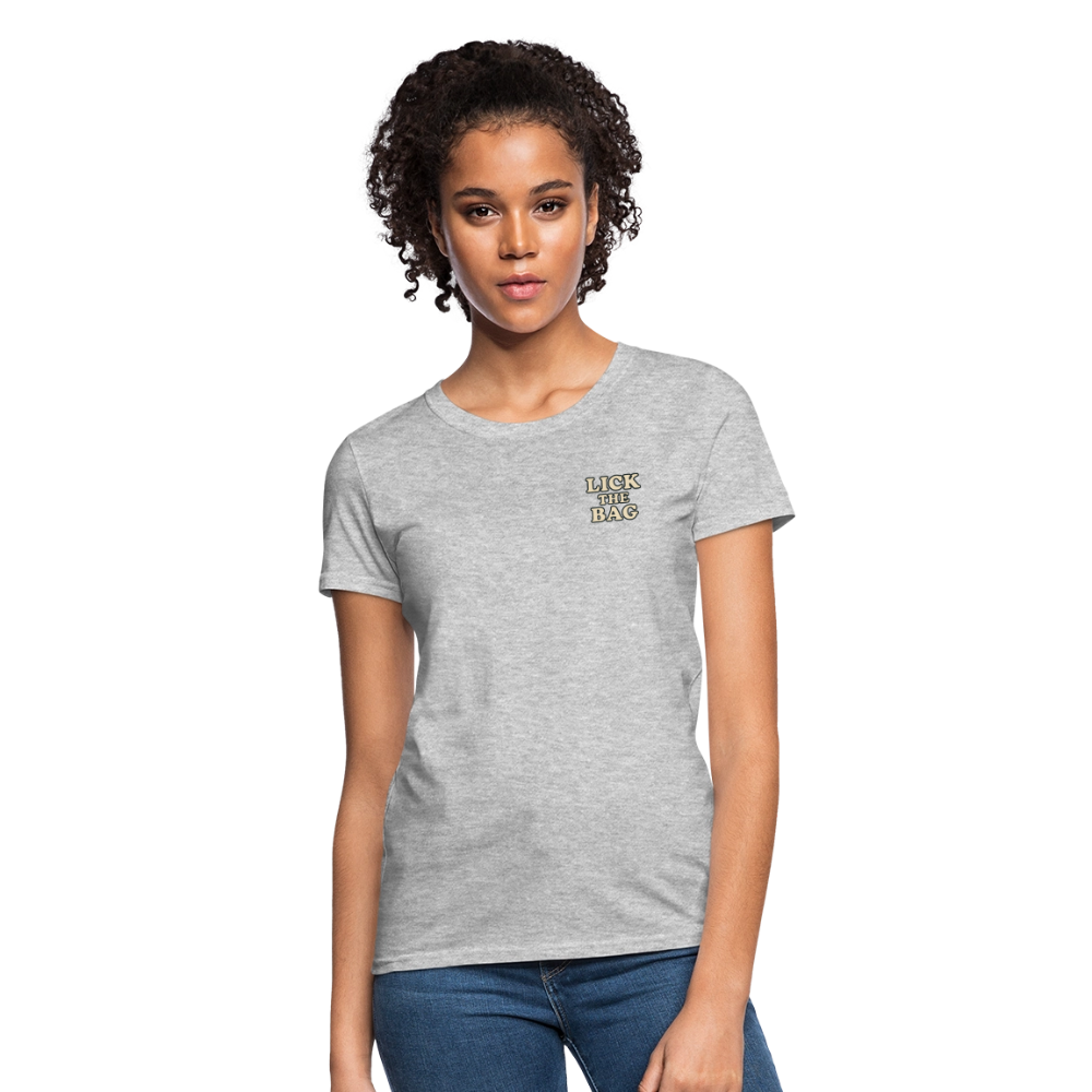 Women’s “Lick The Bag” Text Logo Tee - heather gray