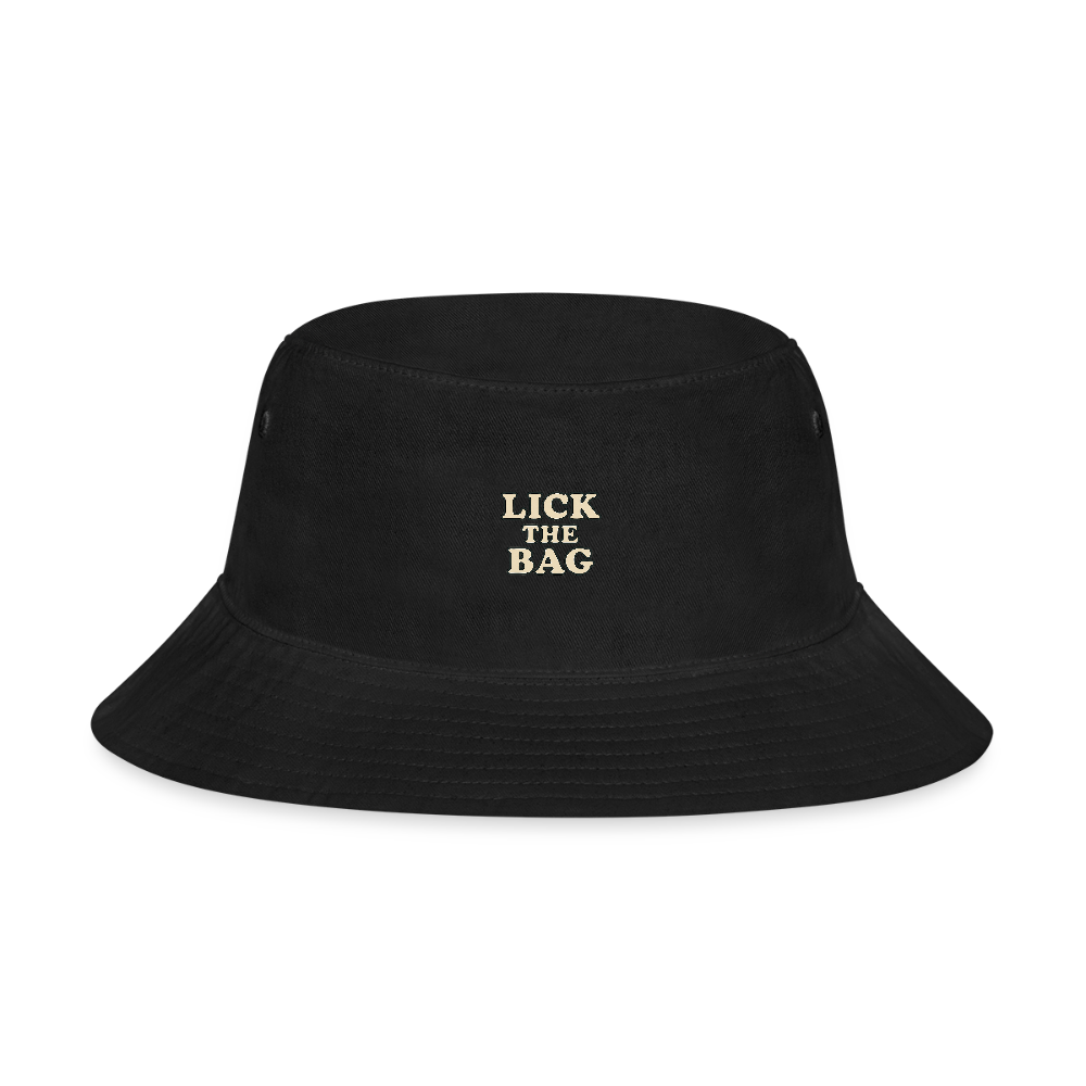 “Lick The Bag” Bucket Hat w/ Text Logo - black