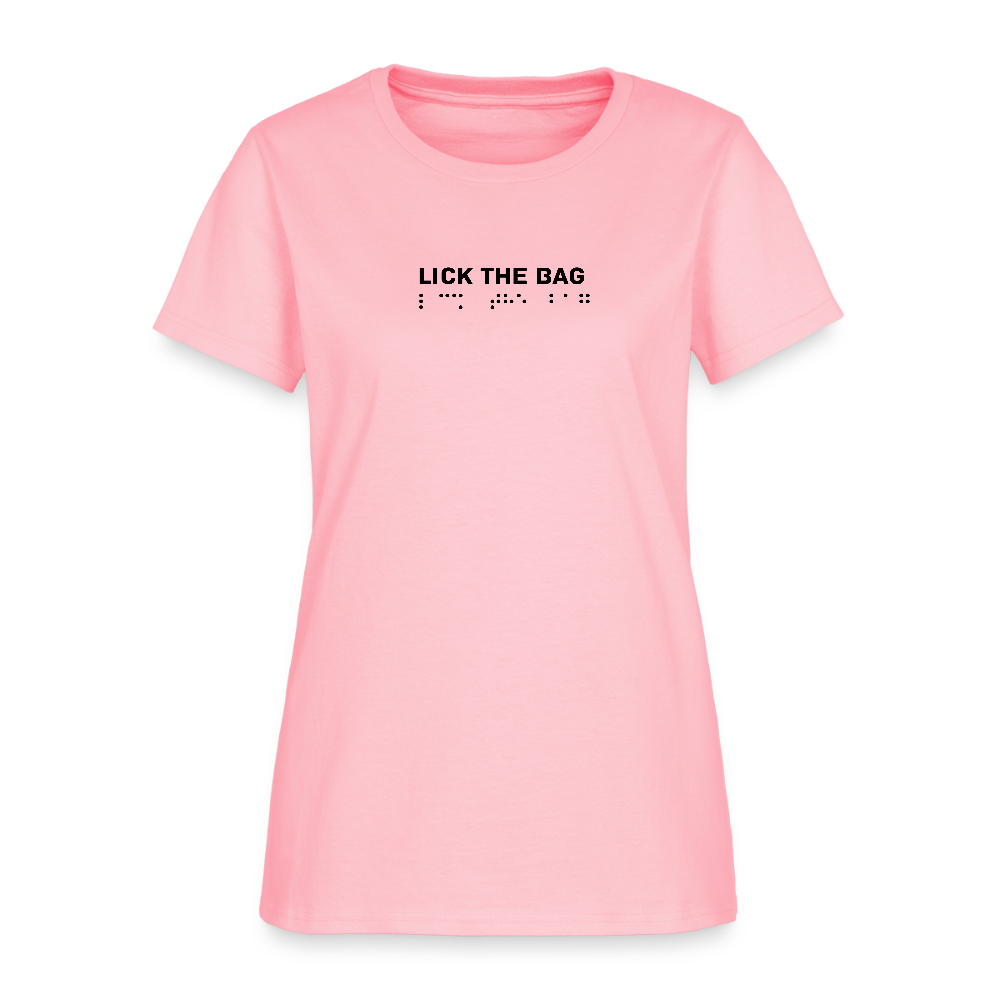 Women’s “Lick The Bag” Brail Logo Tee - pink