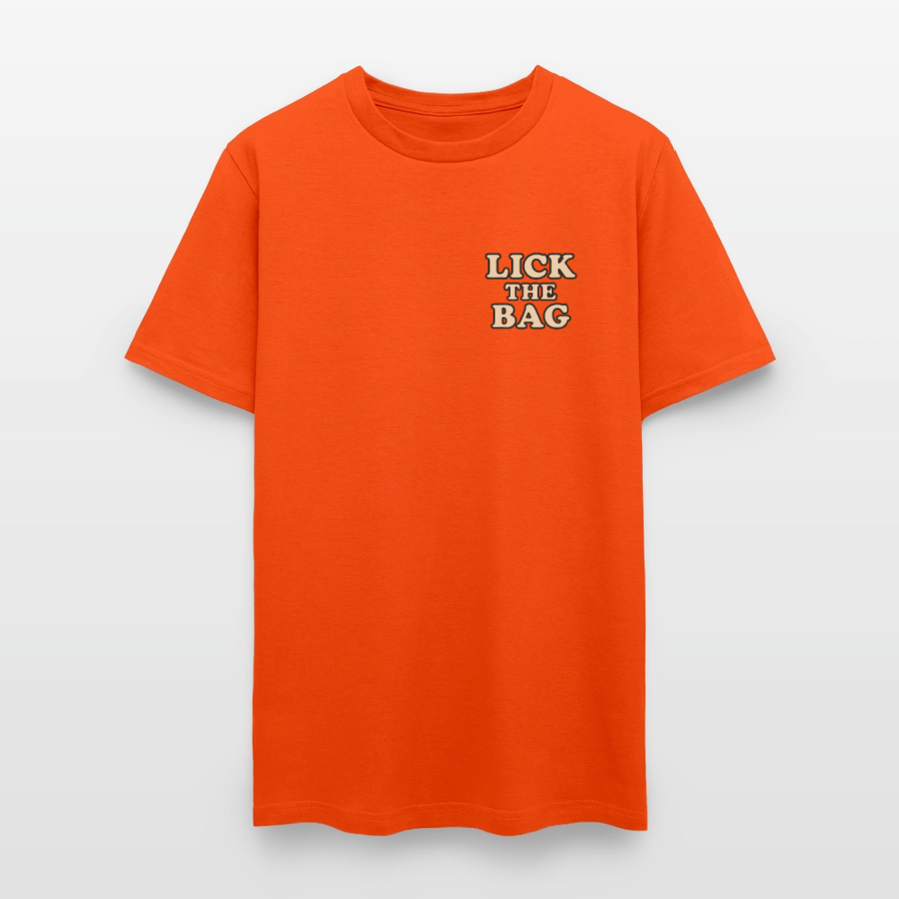 Unisex Lick The Bag T-Shirt (text only) - orange