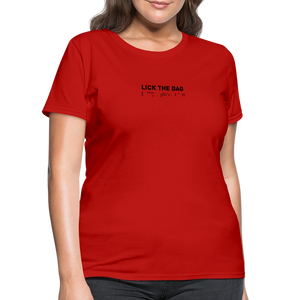 Women’s “Lick The Bag” Brail Logo Tee - red