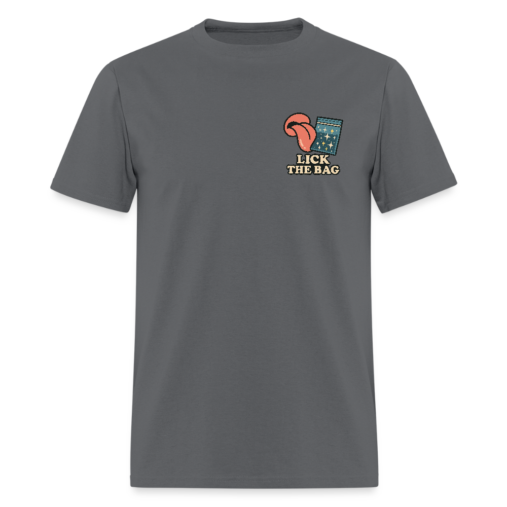 Unisex Lick The Bag T-Shirt (w/ Image) - charcoal