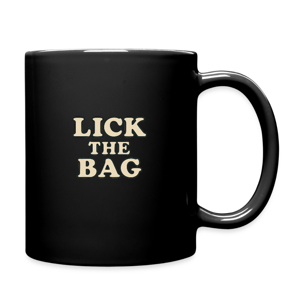 “Lick The Bag” Text Only Full Color Mug - black