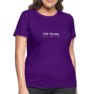 Women’s “Lick The Bag” Brail Logo Tee - purple