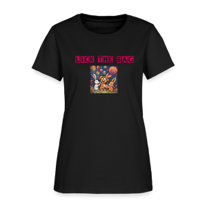 Women’s “Lick The Bag” Bunny Logo Tee - black