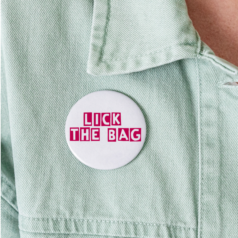 Lick The Bag Buttons large 2.2'' (5-pack - Bunny) - white
