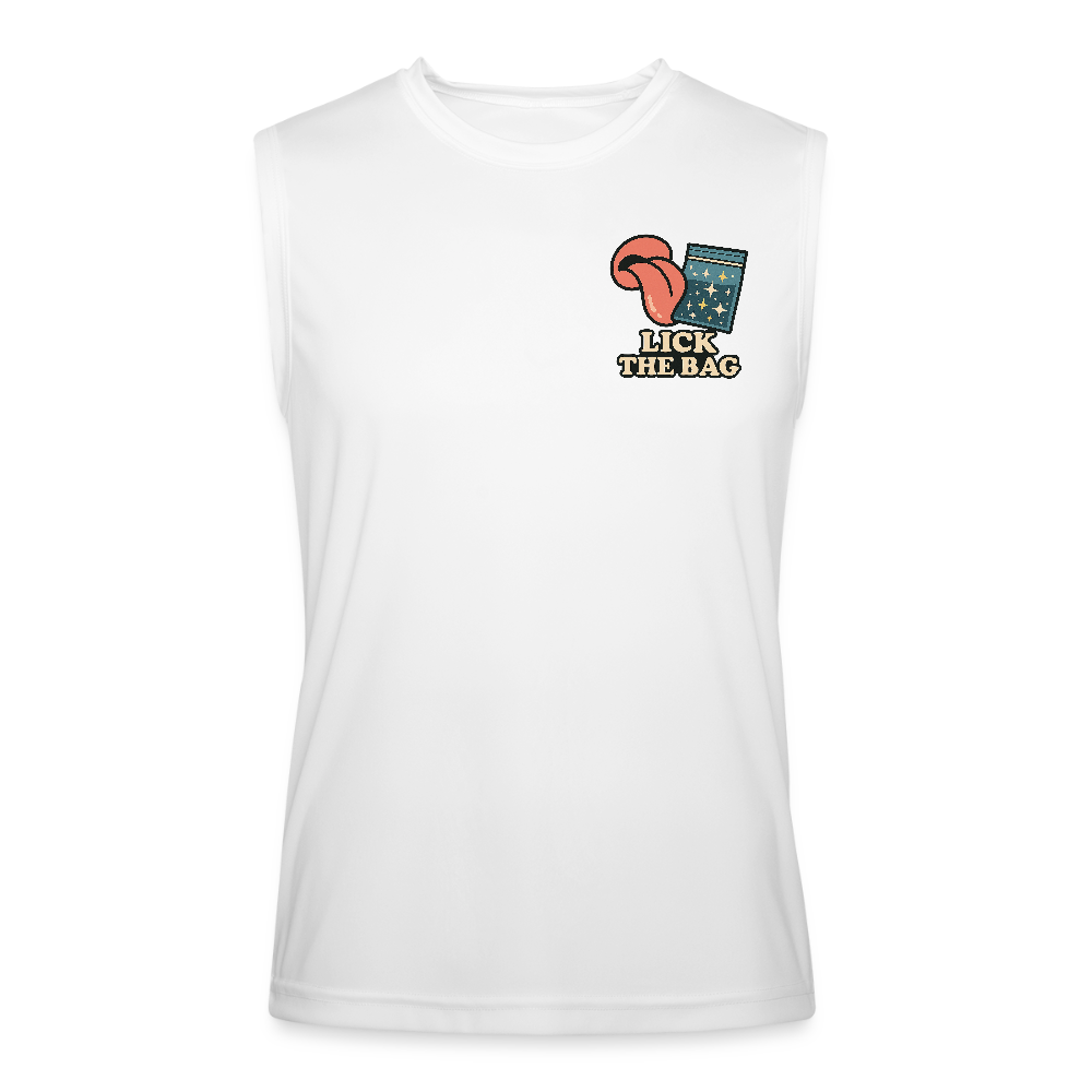 Men’s “Lick The Bag” Performance Tank - w/ Image - white