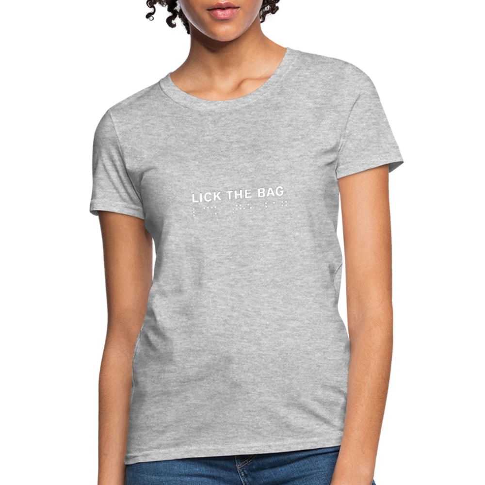 Women’s “Lick The Bag” Brail Logo Tee - heather gray