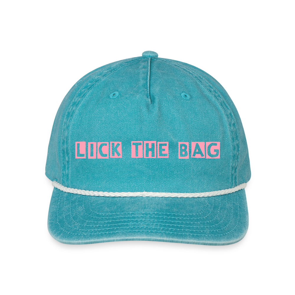Vintage Wash “Lick The Bag” Bunny Logo Cap - faded turquoise